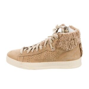 P448 Shearling neutral/tan high top sneakers